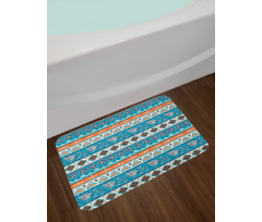 Floral Aztec Art Pattern Bath Mat