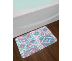 Pink Teal Aztec Bath Mat