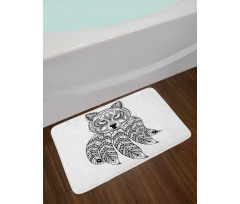 Native America Wolf Head Bath Mat