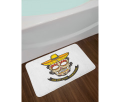 Skull with Sombrero Bath Mat