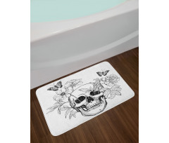 Skulls Butterflies Bath Mat