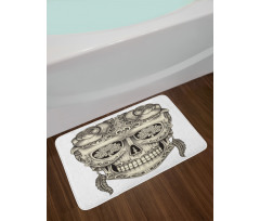 Floral Sugar Skull Bath Mat