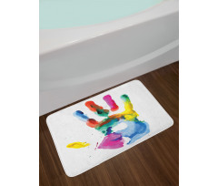 Colored Human Hand Bath Mat