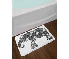 Floral Elephant Pattern Bath Mat
