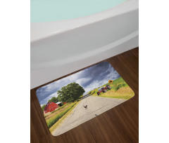 Barn and Tractor on Side Bath Mat