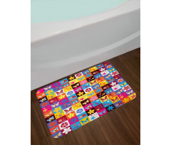 Beetles Flowers Bees Bath Mat