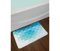 Fractal Square Shapes Bath Mat