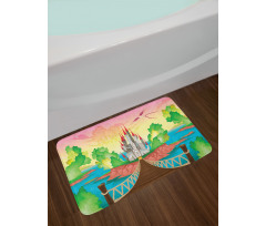 Wooden Bridge and Bird Bath Mat