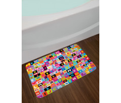 Colored Alphabet Puzzle Bath Mat