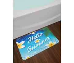 Palm Leaves Plumeria Bath Mat