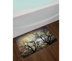 Grunge Branches Twilight Bath Mat