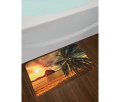 Coconut Palm Tree Beach Bath Mat