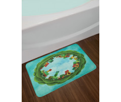 Small Town Round Artwork Bath Mat