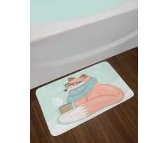 Hipster Fox Glasses Bath Mat