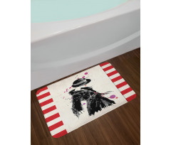 Modern Woman in Coat Bath Mat