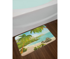 Palm Trees and Rocks Bath Mat