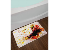 Flower Garden Orchids Bath Mat