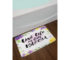 Floral Violets Bloom Bath Mat