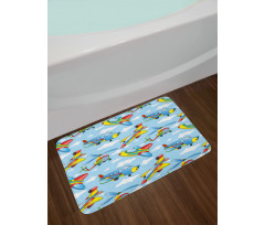 Planes and Helicopters Bath Mat