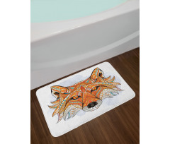 Geometric Fox Portrait Bath Mat