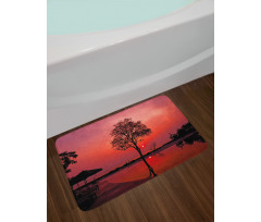 Twilight Sky with Tree Bath Mat