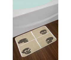 Halloween Skulls Spooky Bath Mat