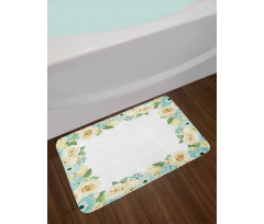 Flower Roses Leaves Bath Mat