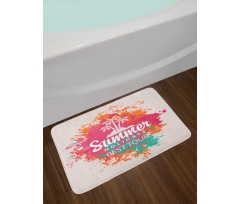Lettering and Palms Bath Mat