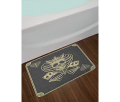 Vector Skull Poker Cards Bath Mat