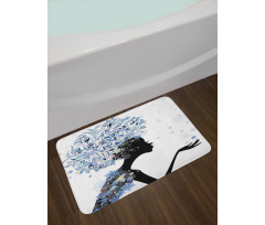 Flower Haired Snowflakes Bath Mat