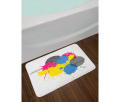 Grunge Ink Splatter Bath Mat