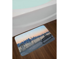 Bench in New York City Bath Mat