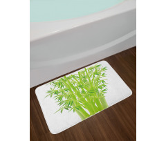 Bamboo Stems with Leaves Bath Mat