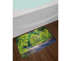 Path in Forest by Lake Bath Mat