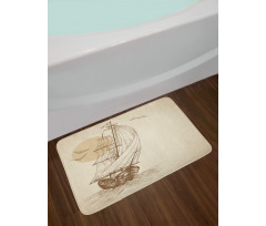 Sailing Ship Birds Sun Bath Mat