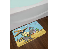 Mexican Man on a Donkey Bath Mat