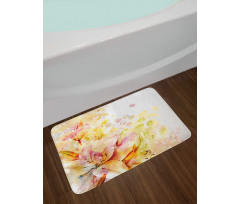 Lilies Flowers Buds Bath Mat