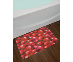 Strawberries Ripe Fruits Bath Mat