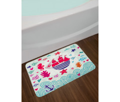 Sailing Ship Anchor Sea Bath Mat