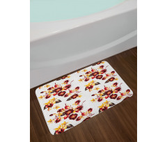 Seamless Floral Design Bath Mat