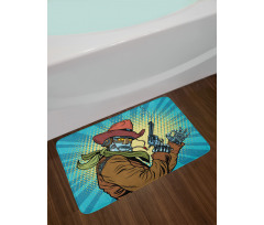 Western Style Robot Cowboy Bath Mat