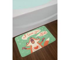 Fox Humor Romance Bath Mat