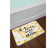 Motivational Star Phrase Bath Mat