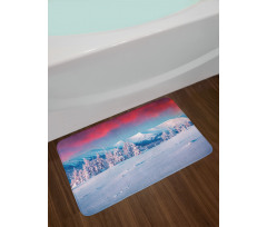Sunset Snowy Winter Bath Mat