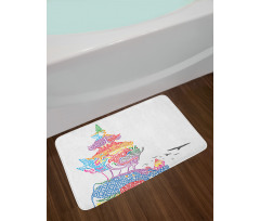 Asian Ancient Dragon Face Bath Mat