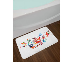 Abstract Wild Birds Owl Bath Mat