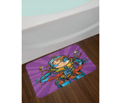 Futuristic Sci-Fi Woman Bath Mat