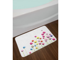 Amaranth Flower Pattern Bath Mat