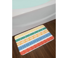 Coloful Greek Tiles Bath Mat