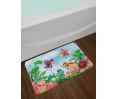 Butterfly Ladybug Worm Bath Mat